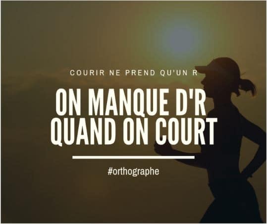 Moyen mnémotechnique orthographe du mot "courir"