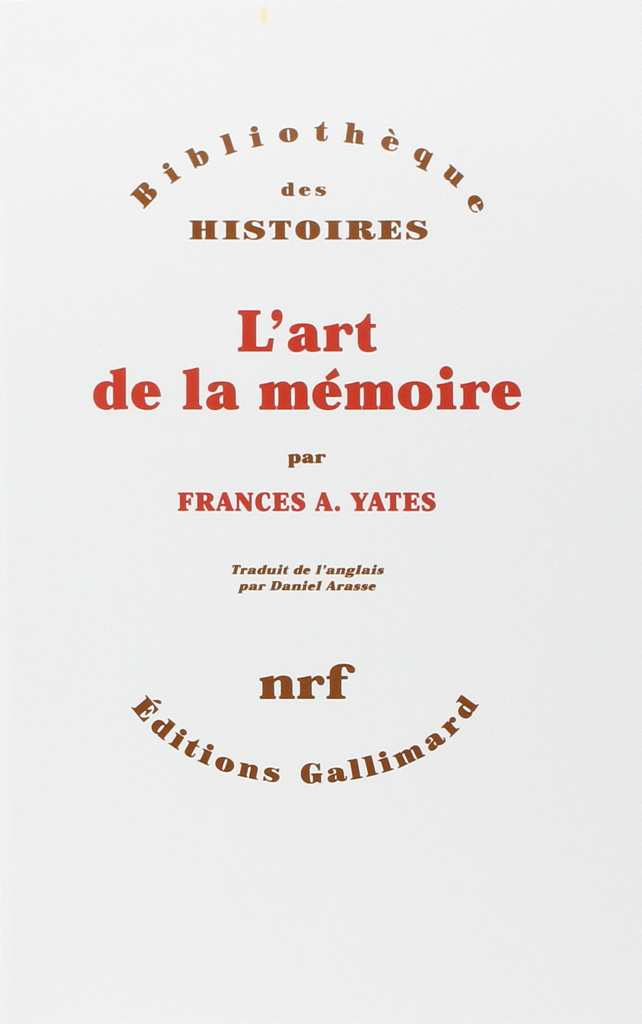 Couverture du livre "L'art de la mémoire"